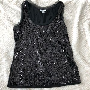 Black sequenced Sleeveless Top.
